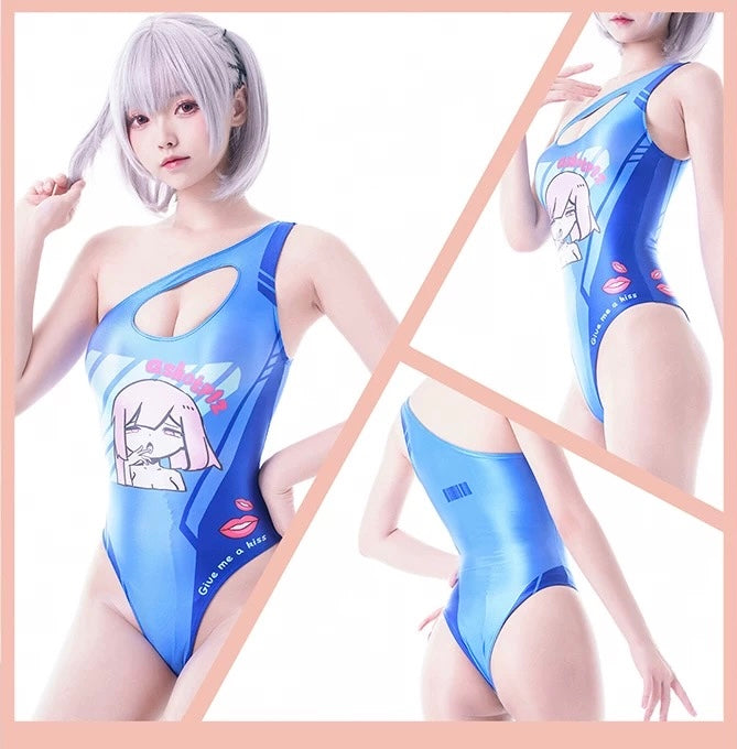 Japanese Anime Spandex Swimwear Racing Suit Wet Suit Race Queen Costume