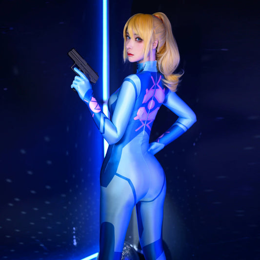 Samus Aran Metroid Dread Spandex Cosplay Costume Full Bodysuit Zentai