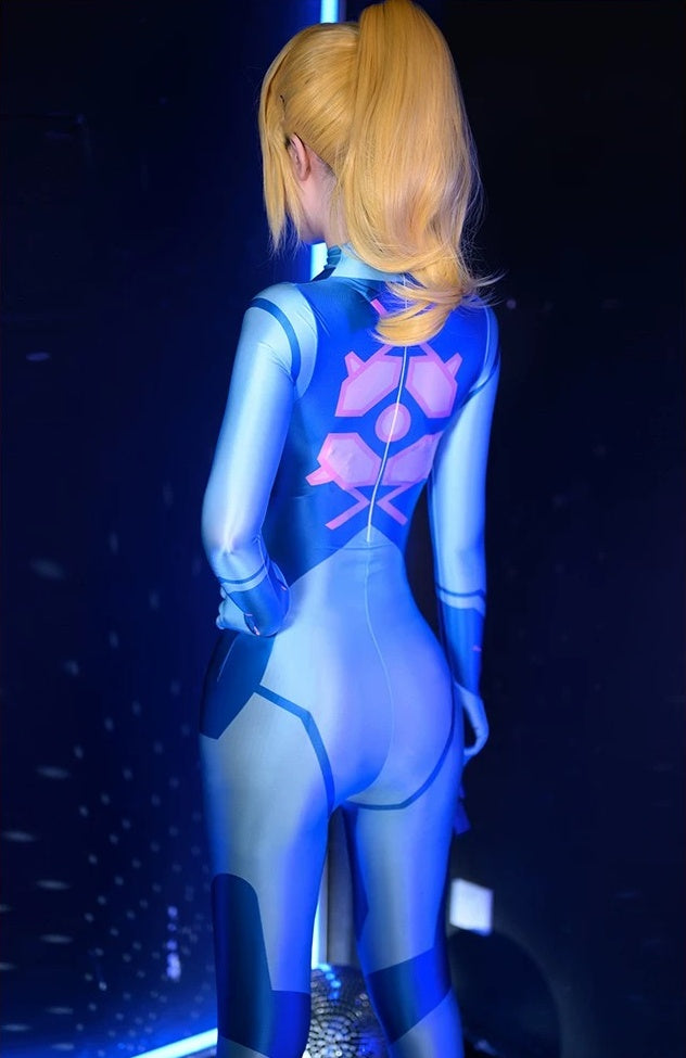 Samus Aran Metroid Dread Spandex Cosplay Costume Full Bodysuit Zentai