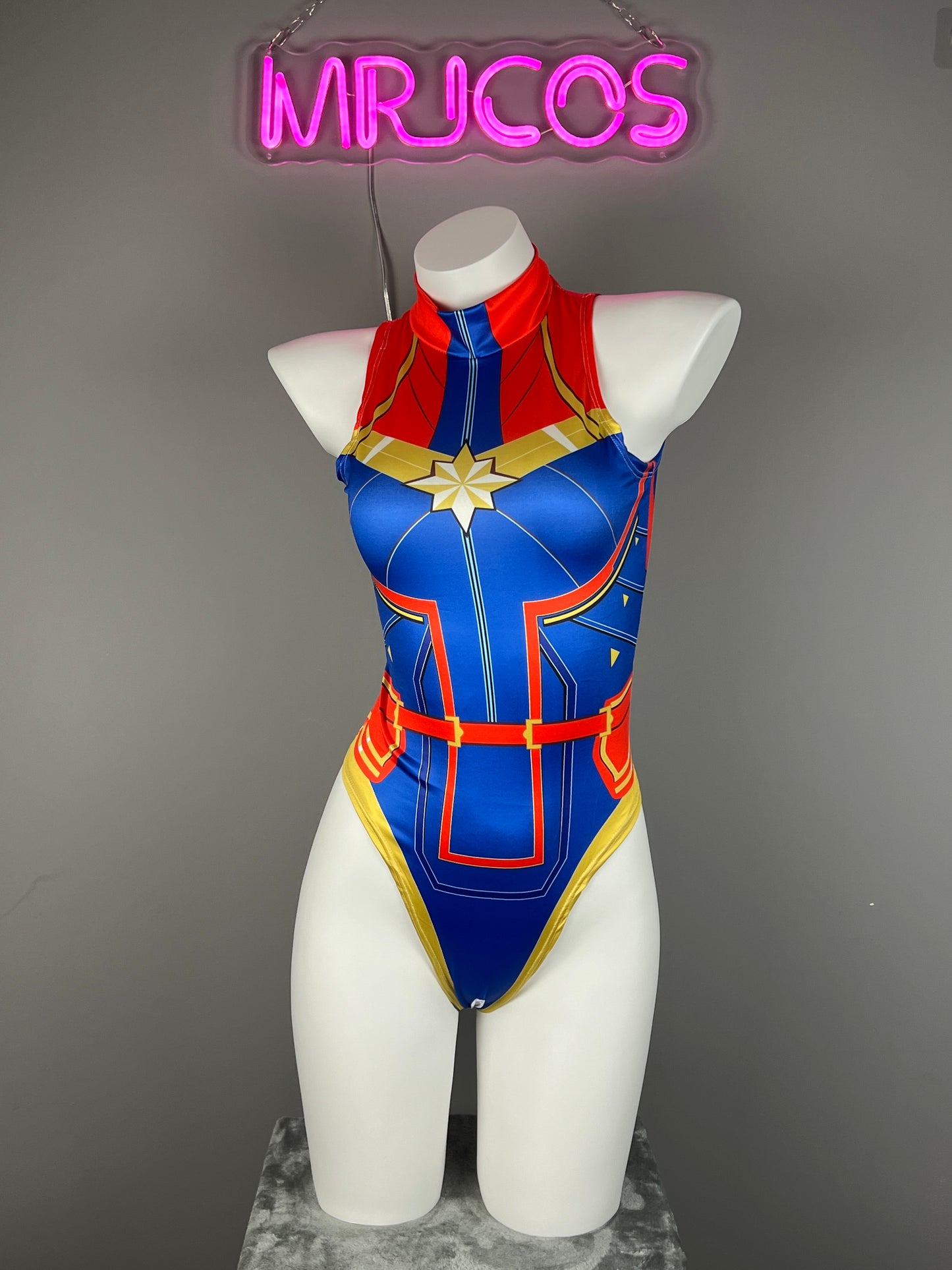 Super Hero Crotchless Cosplay BodySuit Lingerie Costume
