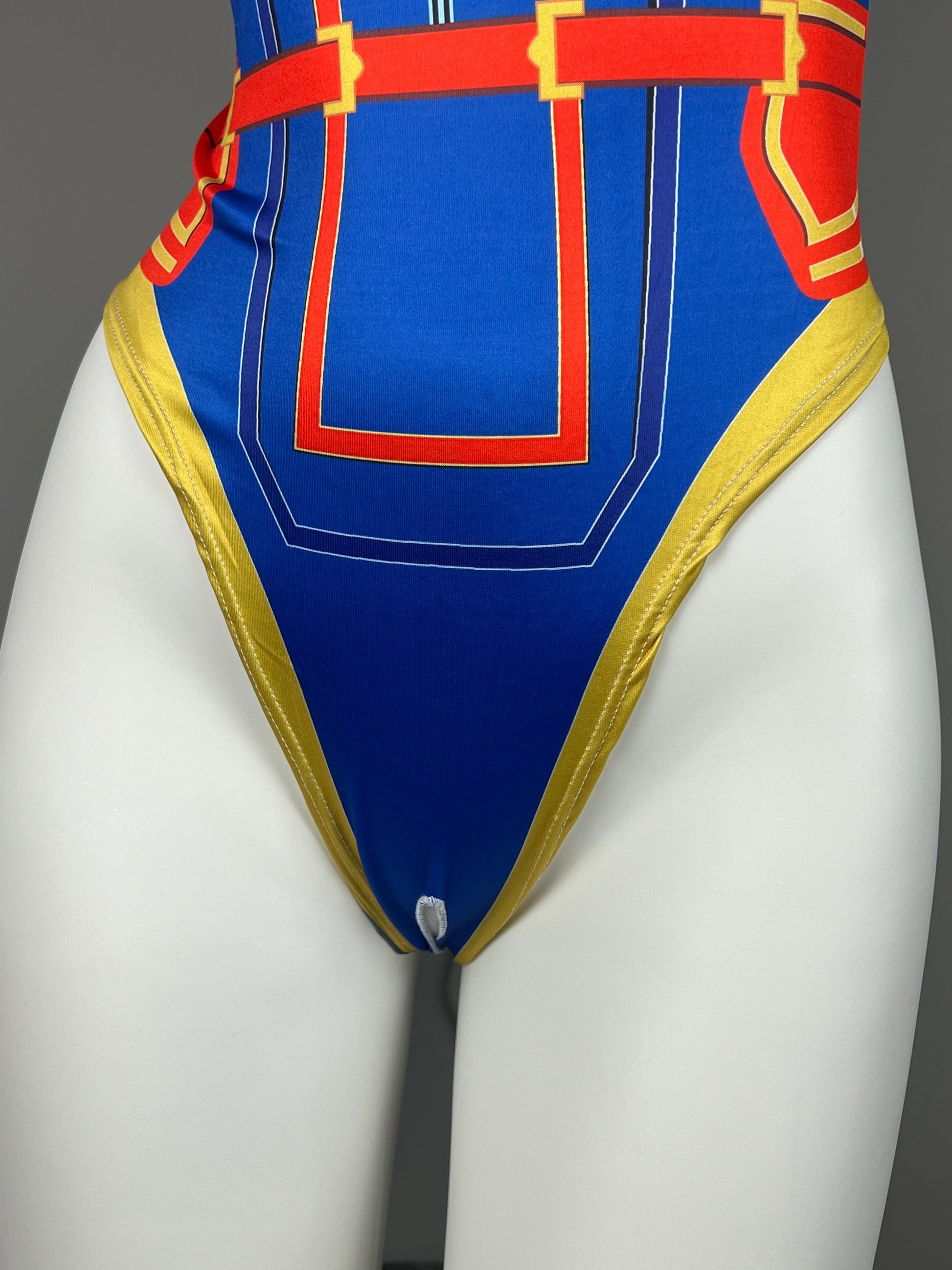 Super Hero Crotchless Cosplay BodySuit Lingerie Costume