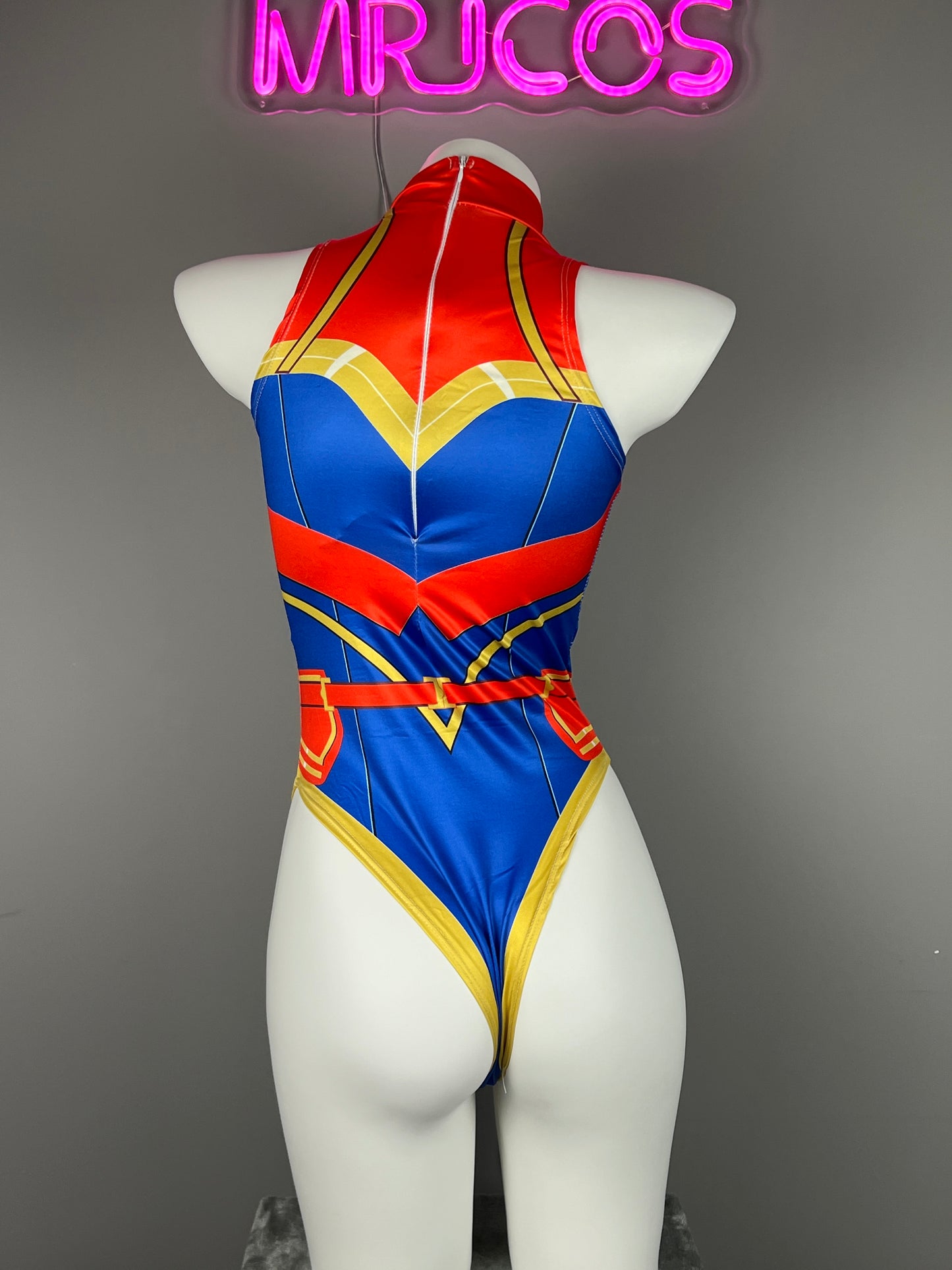 Super Hero Crotchless Cosplay BodySuit Lingerie Costume