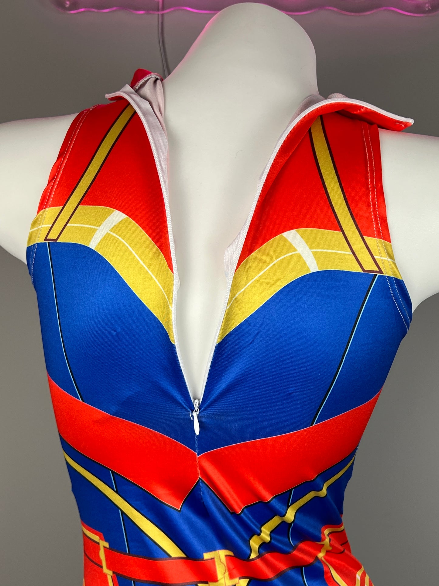 Super Hero Crotchless Cosplay BodySuit Lingerie Costume