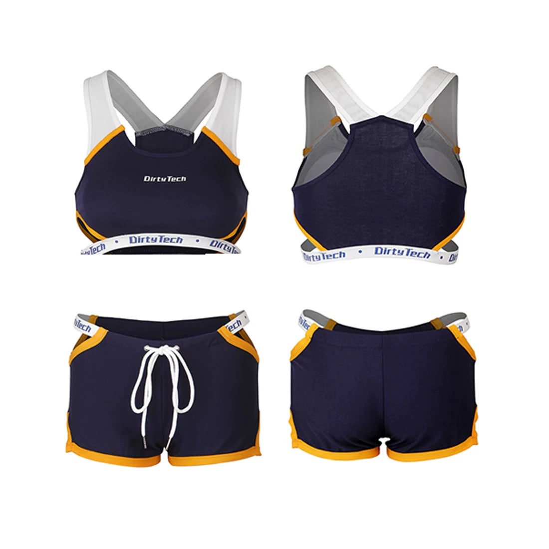 Anime Style Boxing Running Sexy Sports Activewear Set Hollow Tank Top with Shorts