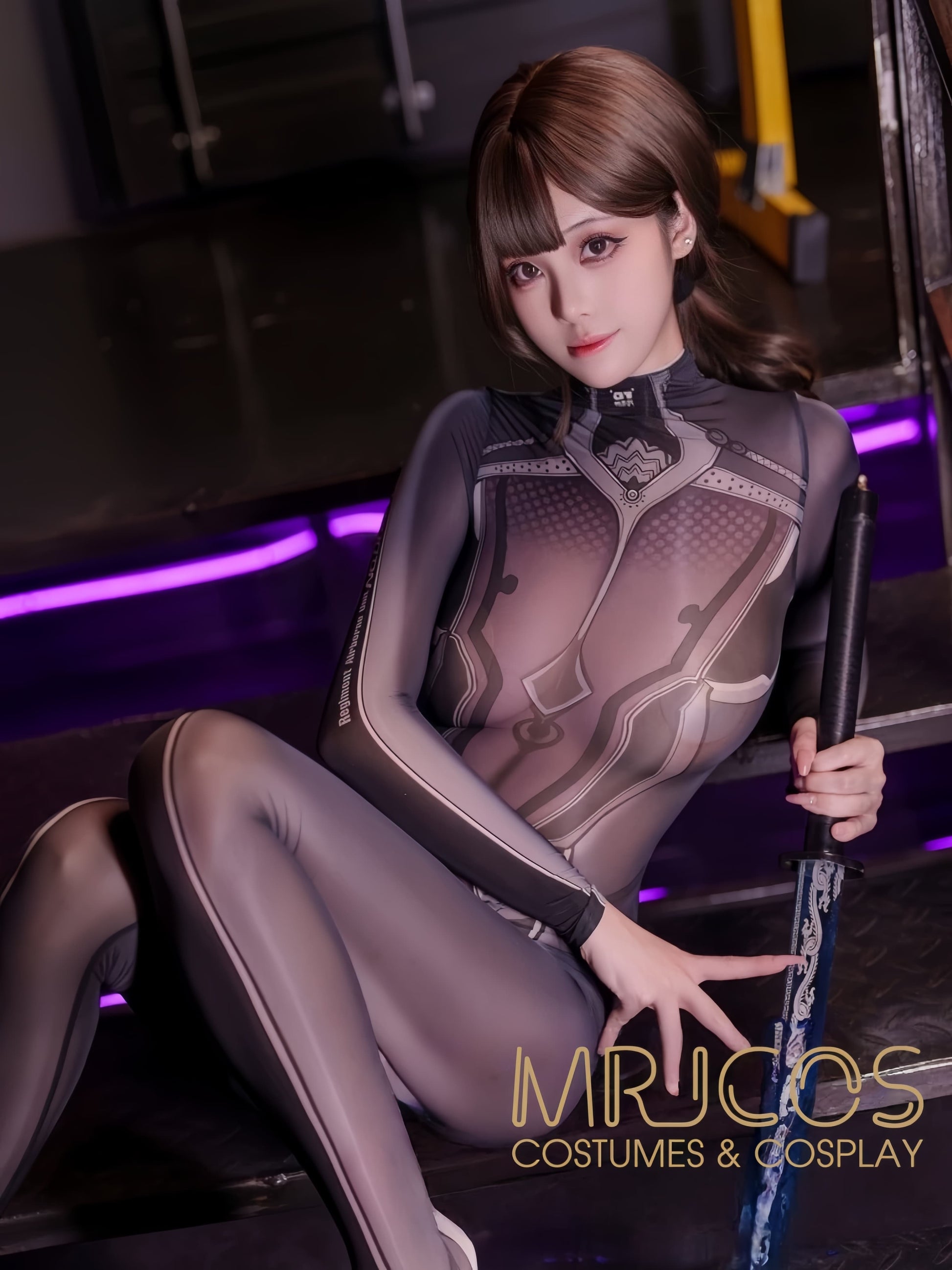 Anime Style Super Hero Eve Sheer 10D Nylon Full Bodysuit Body Stocking Lingerie