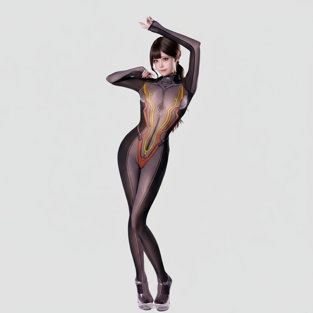 Anime Style Super Hero Eve Sheer 10D Nylon Full Bodysuit Body Stocking Lingerie