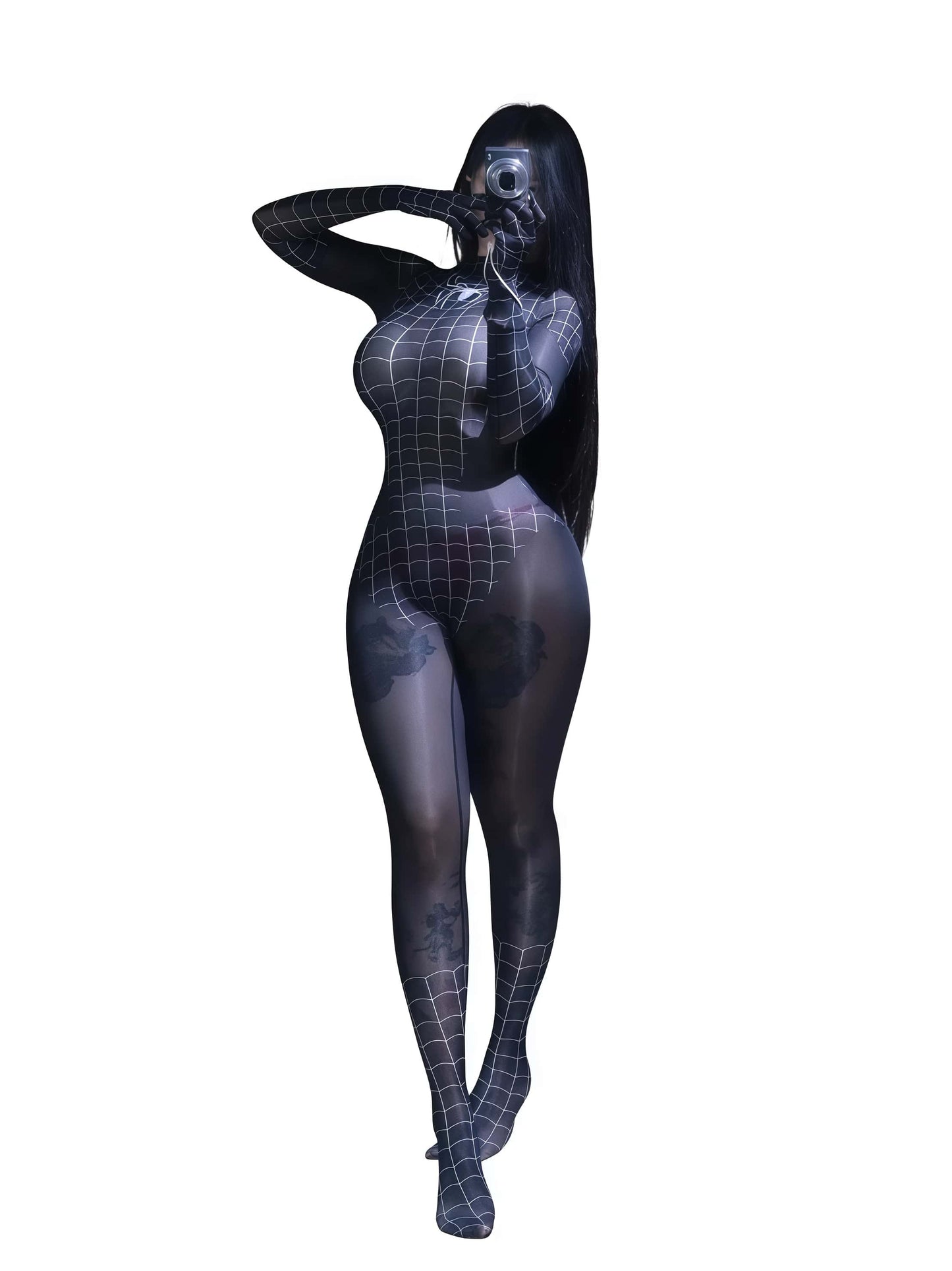 Super Hero Spider Sheer 10D Nylon Full Bodysuit Body Stocking Lingerie