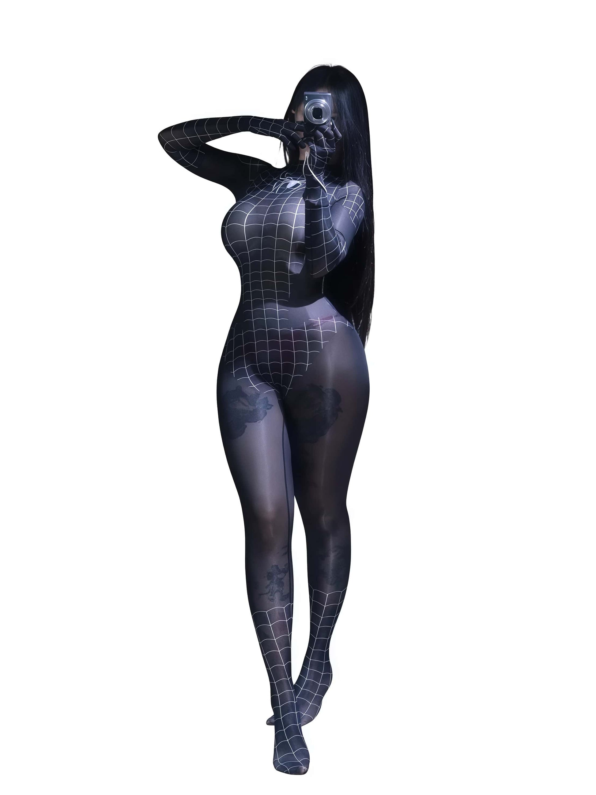 Super Hero Spider Sheer 10D Nylon Full Bodysuit Body Stocking Lingerie