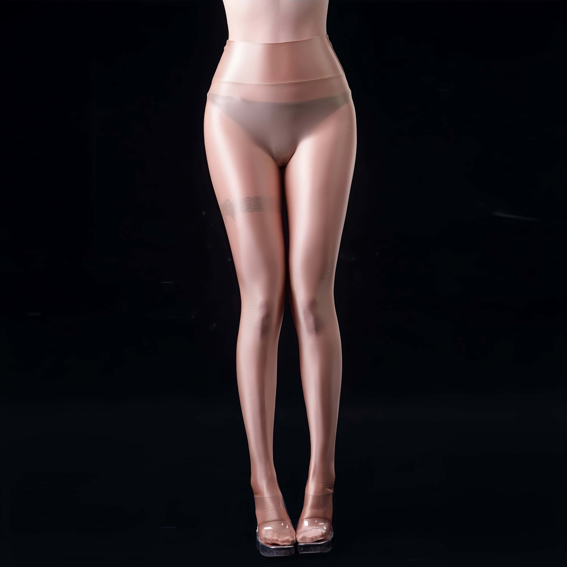 Lustre Sheer High-Waist Footed Yoga Pants – Ultra-Stretch Nylon Spandex Tights