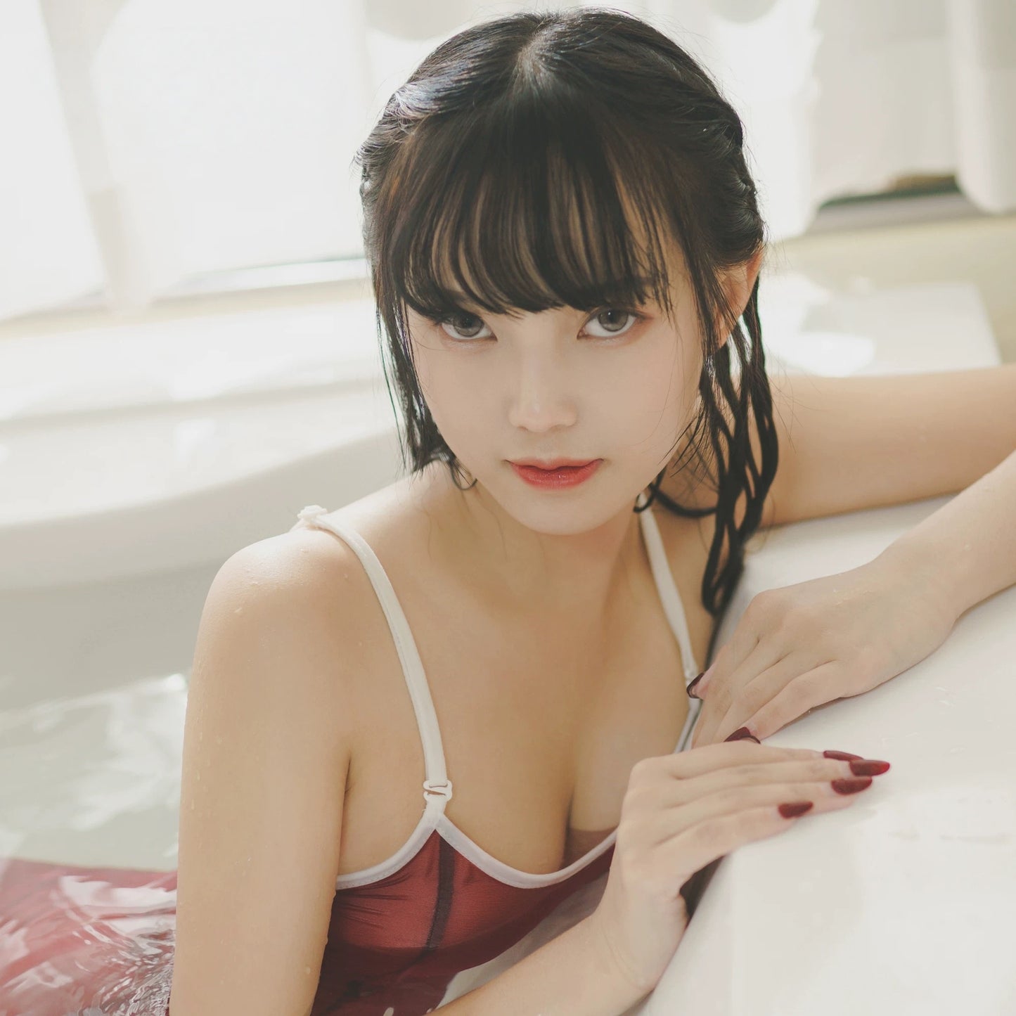 Ethereal One-Piece Swimsuit – Sheer Spandex Monokini with Adjustable Straps