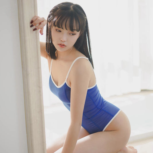 Ethereal One-Piece Swimsuit – Sheer Spandex Monokini with Adjustable Straps