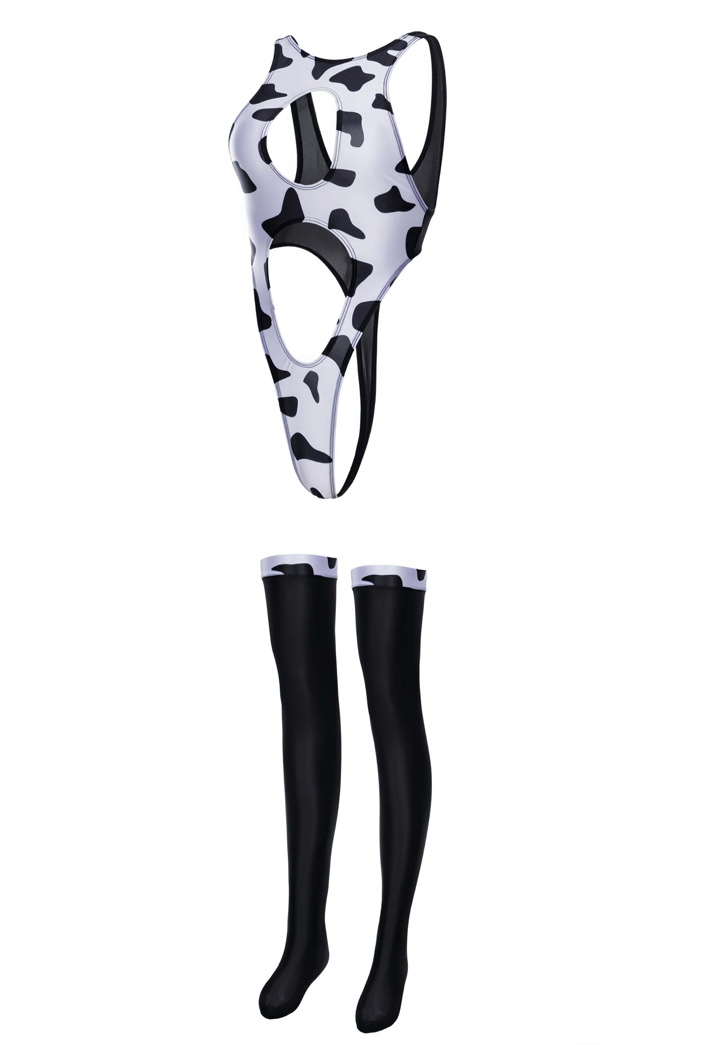 Wild Allure Cut-Out Bodysuit & Stocking Set