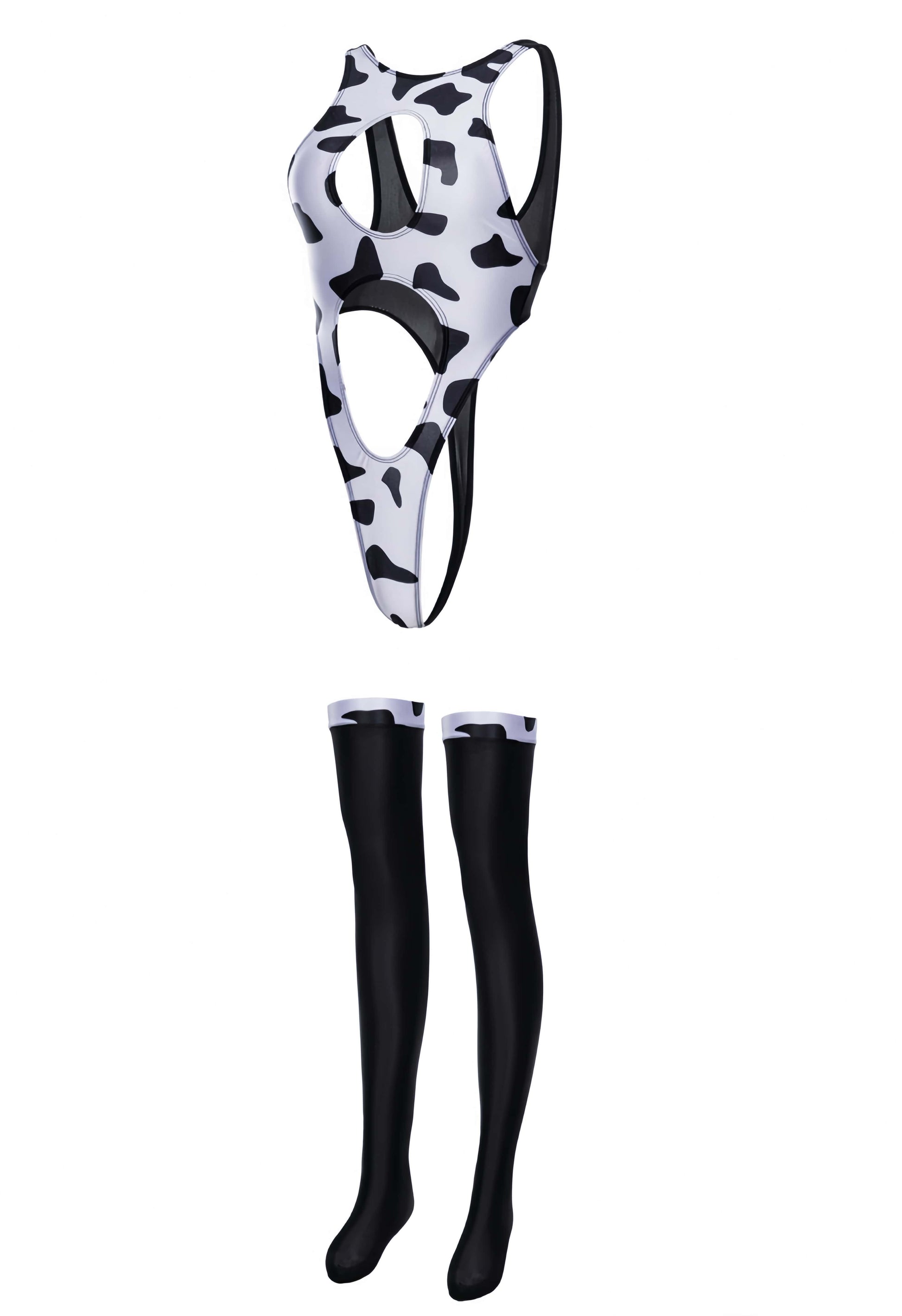 Wild Allure Cut-Out Bodysuit & Stocking Set