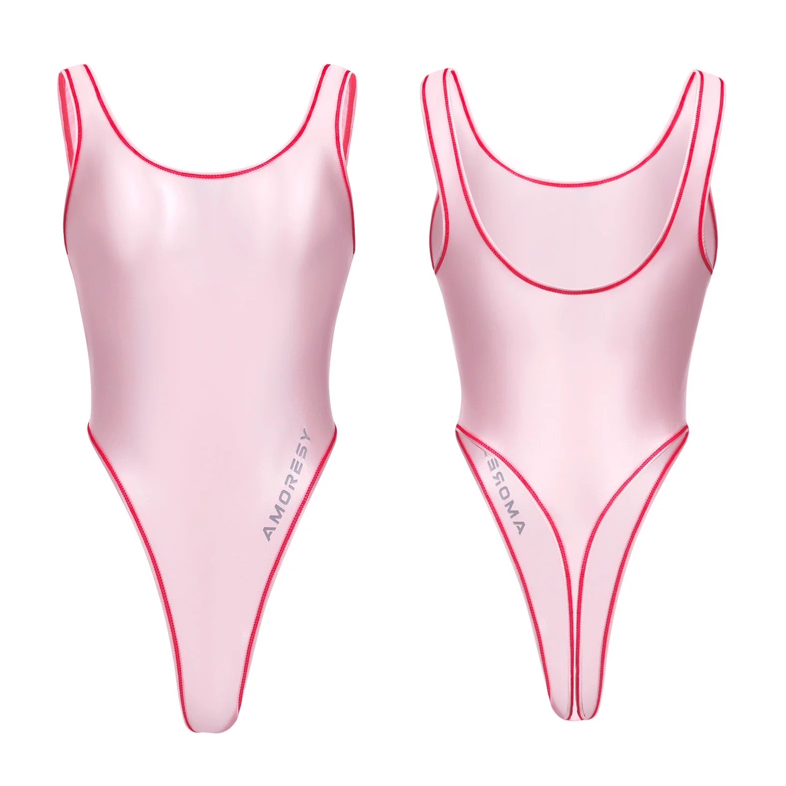 AMORESY Tempest Sheer Super High-Leg Thong Swimsuit Leotard