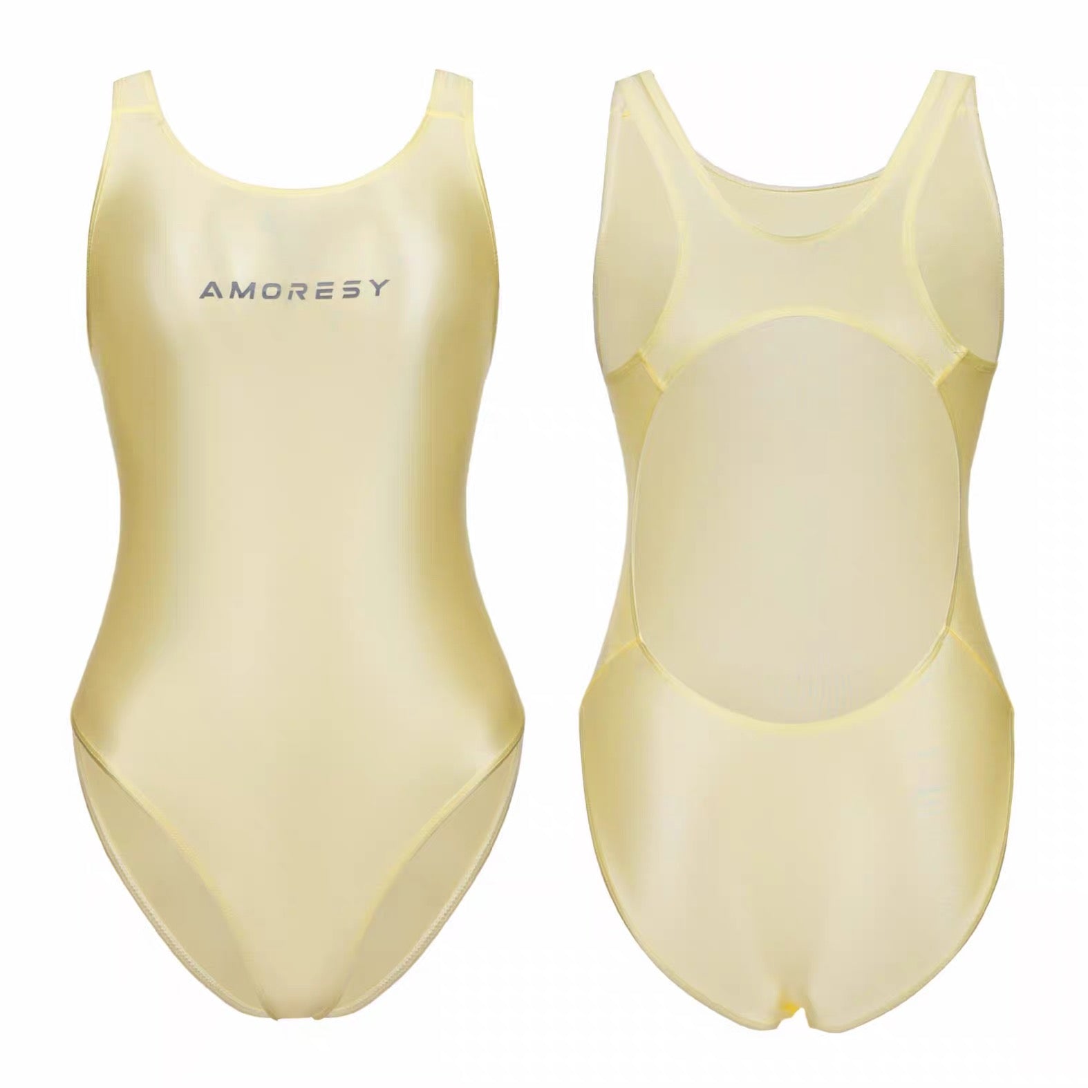 Amoresy Gaea C Series Sheer High-Leg Backless Swimsuit Leotard