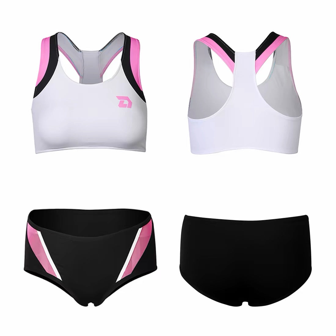 Sleek Contrast Trim 2-Piece Spandex Activewear Set