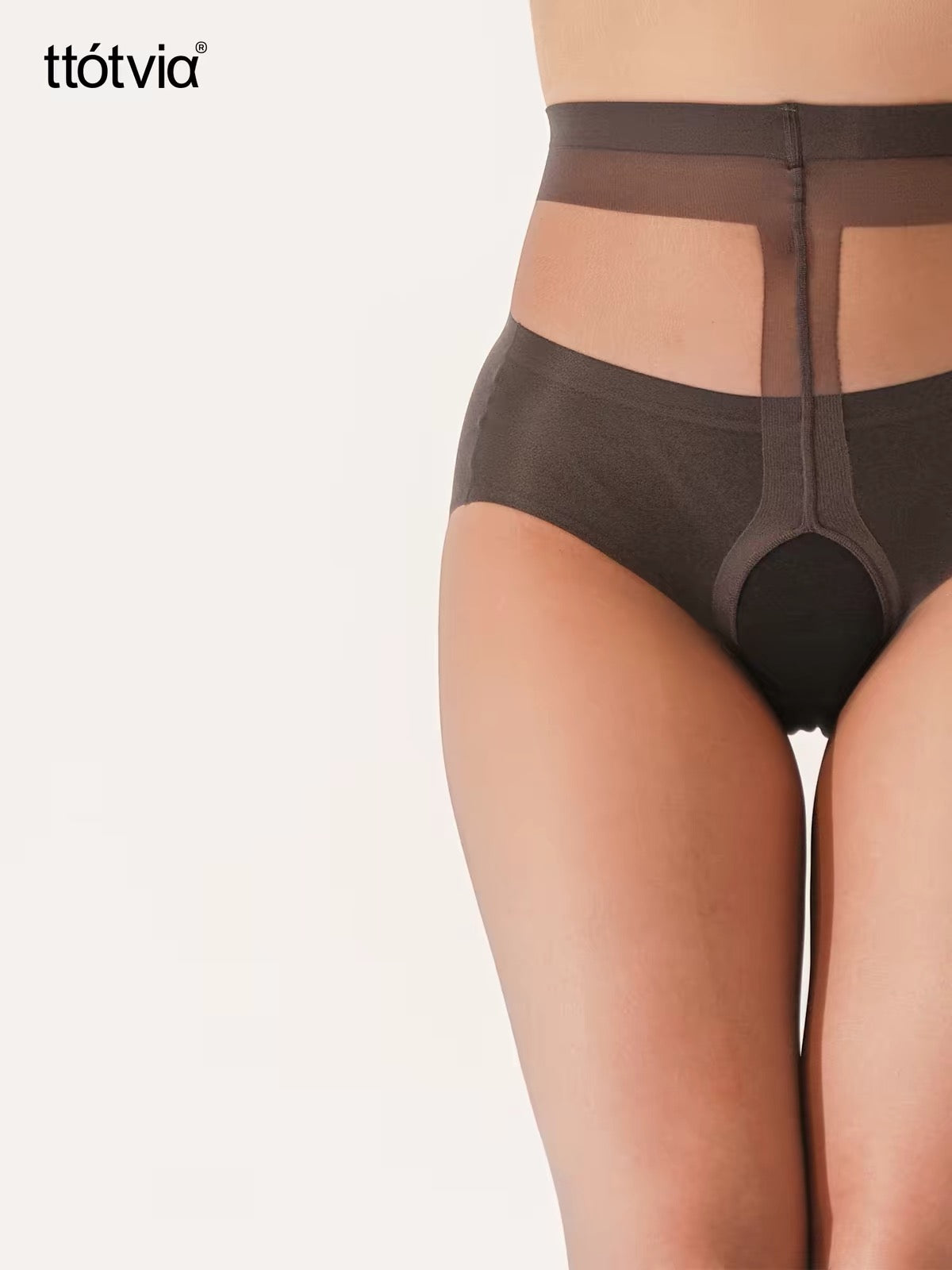 ttotvia Comfort Crotchless Pantyhose with Reinforced Toe
