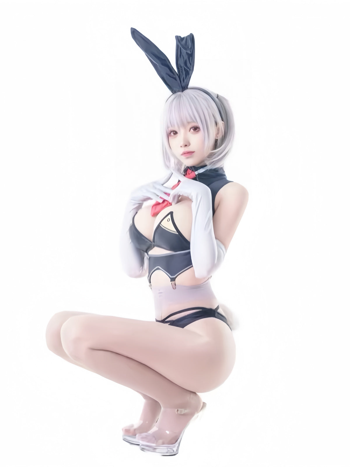 Cyberpunk Bunny Girl Cosplay Costume Set – Futuristic High-Stretch Bikini & Accessories