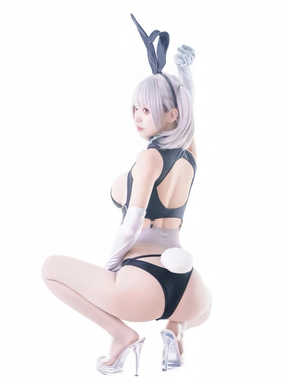 Cyberpunk Bunny Girl Cosplay Costume Set – Futuristic High-Stretch Bikini & Accessories