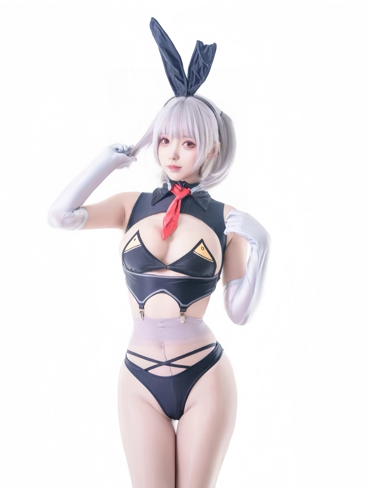 Cyberpunk Bunny Girl Cosplay Costume Set – Futuristic High-Stretch Bikini & Accessories