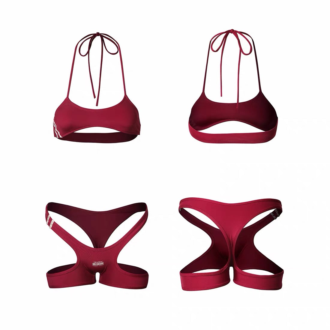 Underboob Cut-Out Two-Piece Swimsuit - Japanese Sukumizu Style