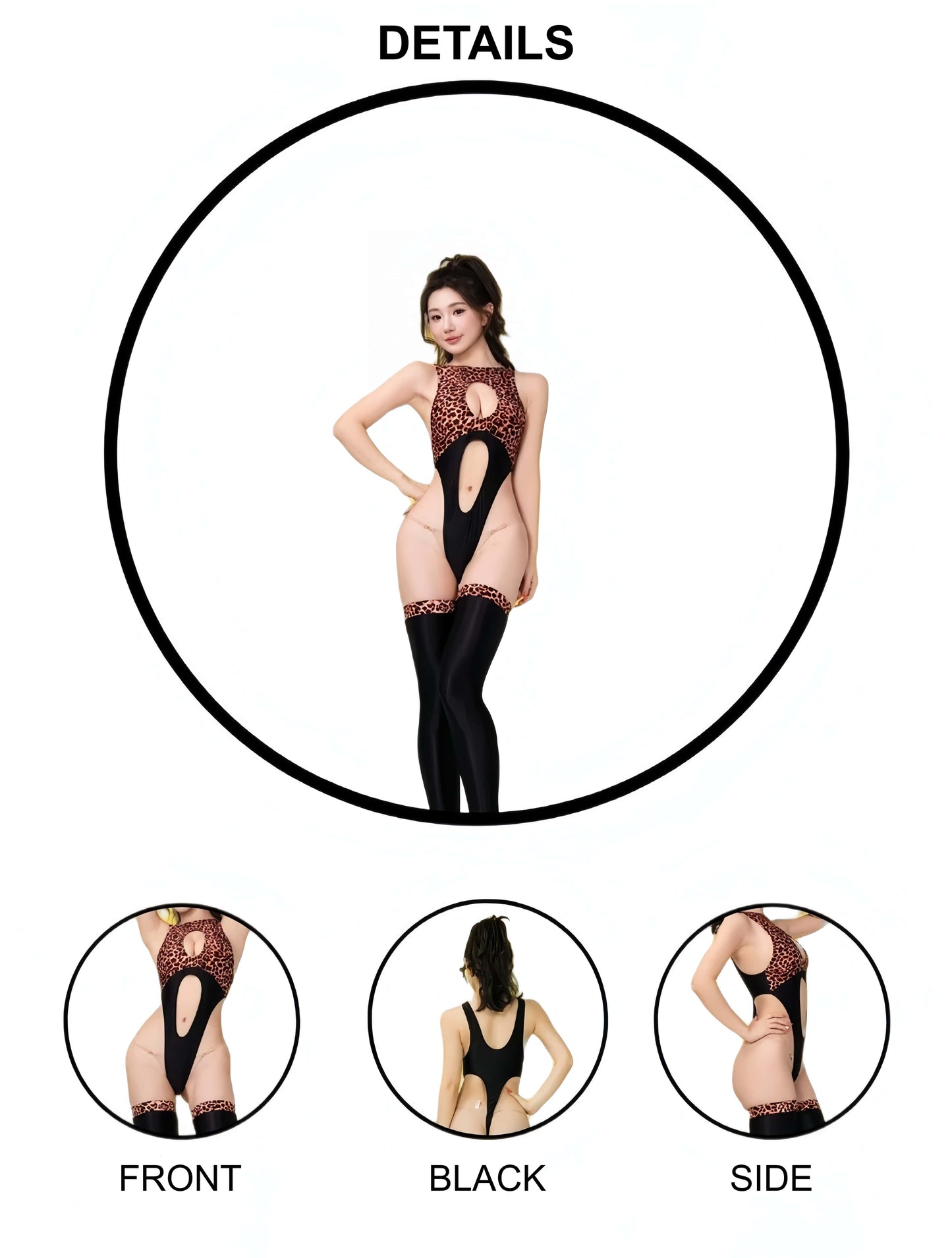 Wild Allure Cut-Out Bodysuit & Stocking Set
