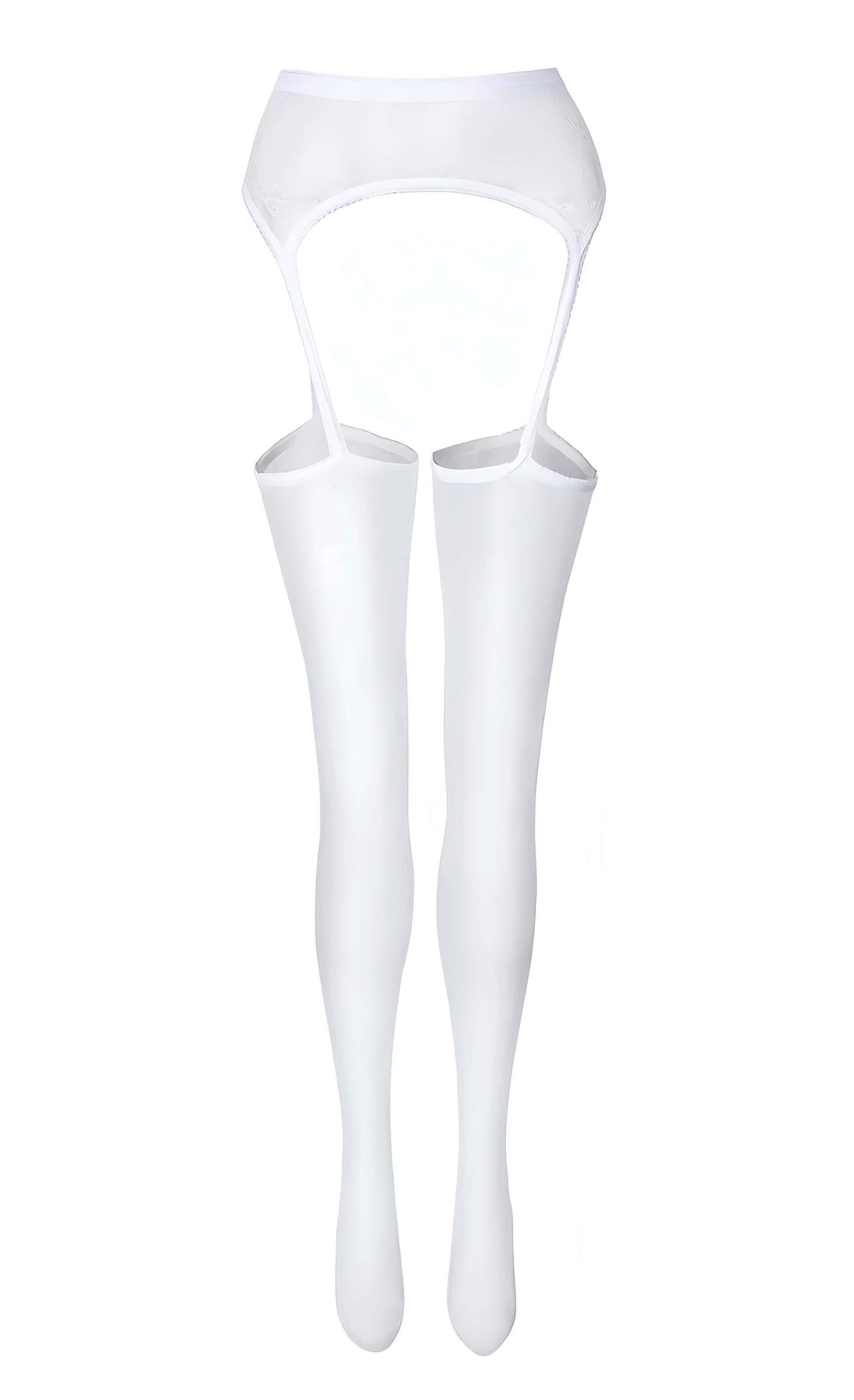 Gothic Sister Cosplay Set - High-Slit Nun Uniform with Thigh-High Stockings