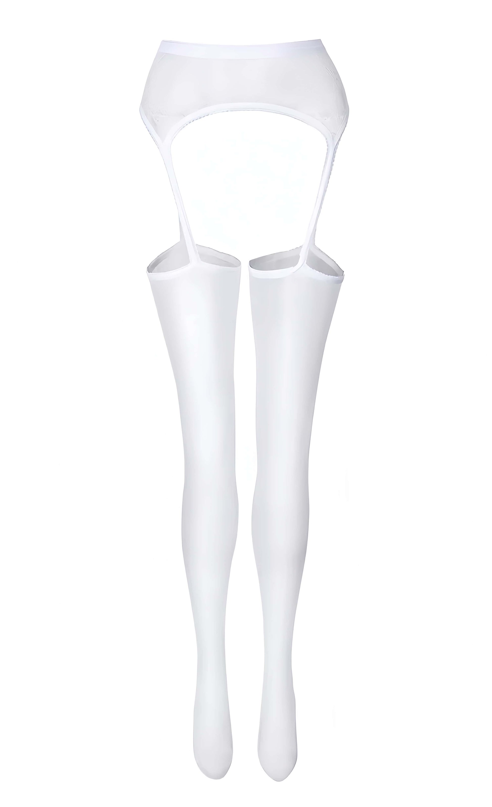 Gothic Sister Cosplay Set - High-Slit Nun Uniform with Thigh-High Stockings