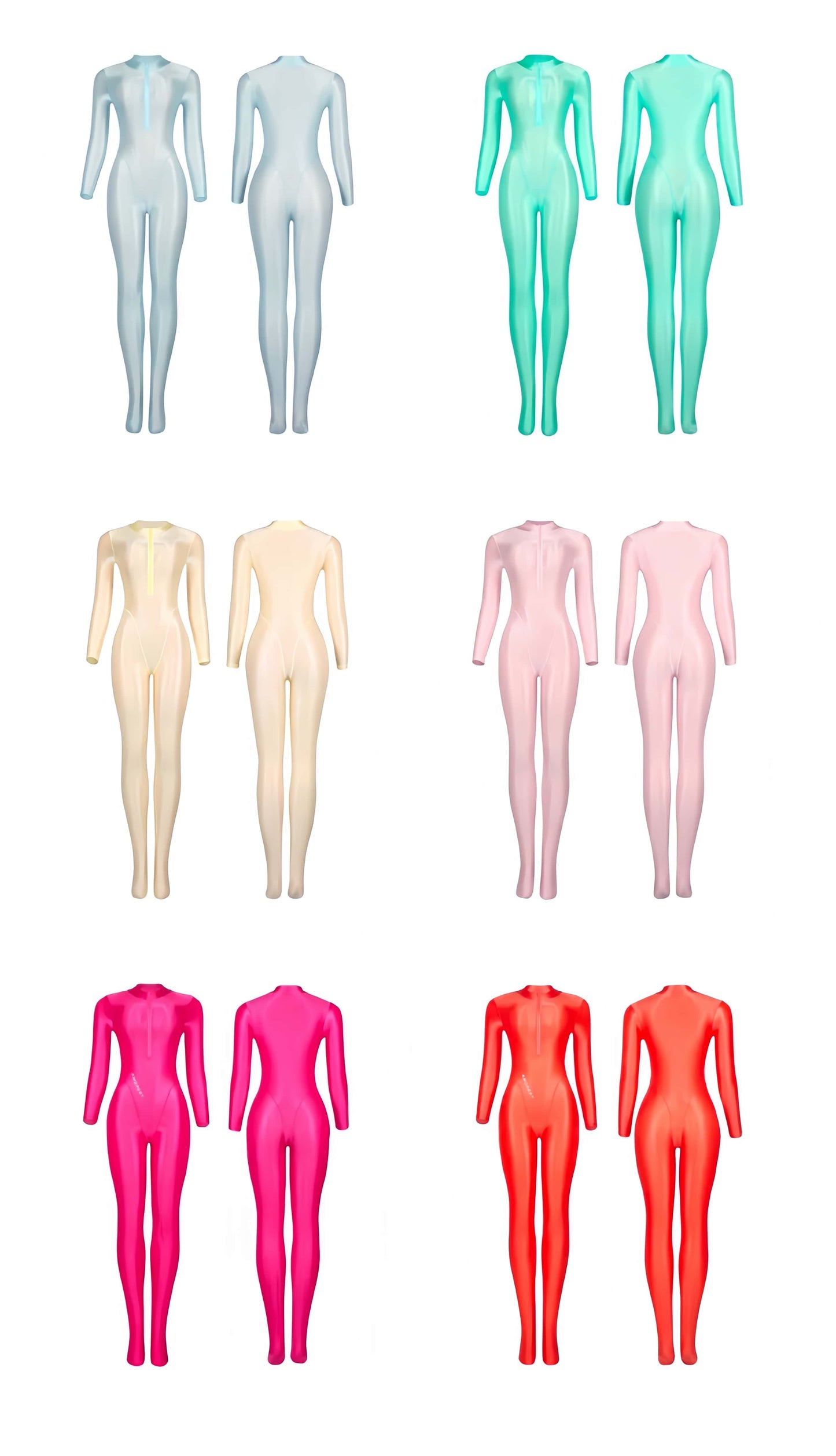 Amoresy Celestia Series Front-Zip Catsuit - Sheer