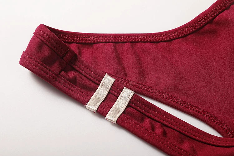 Underboob Cut-Out Two-Piece Swimsuit - Japanese Sukumizu Style 