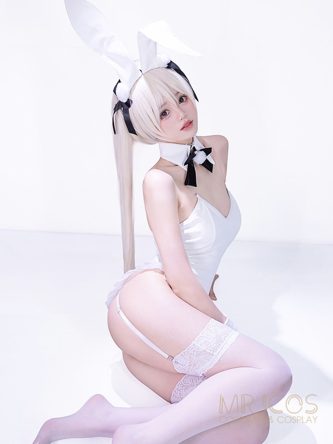 Deluxe PU Leather Bunny Cosplay Bodysuit Set