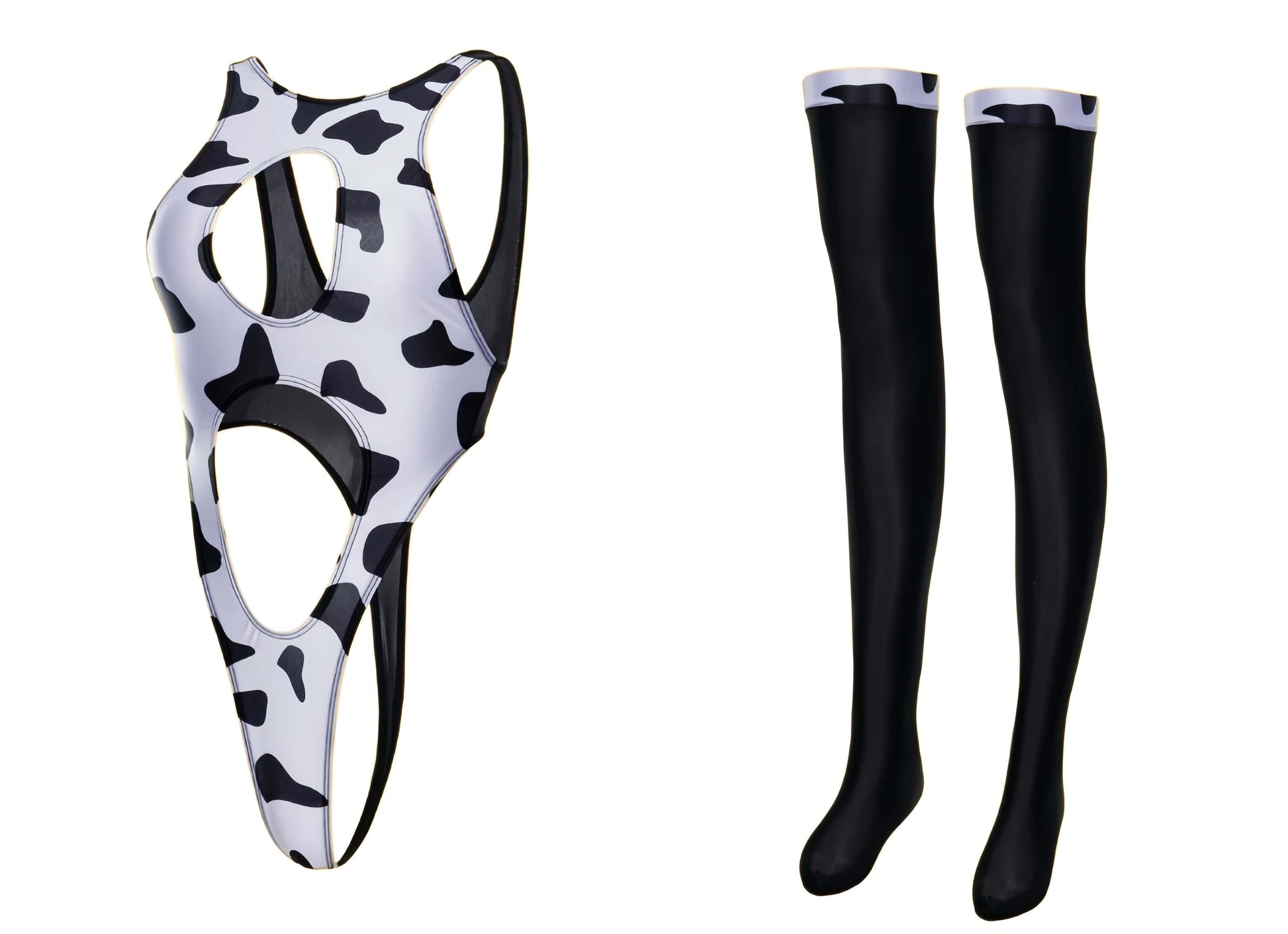 Wild Allure Cut-Out Bodysuit & Stocking Set