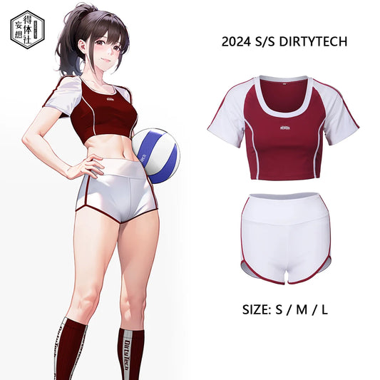 Anime Style 3-Piece Short Gymnastics Uniform Volleyball Sports Activewear