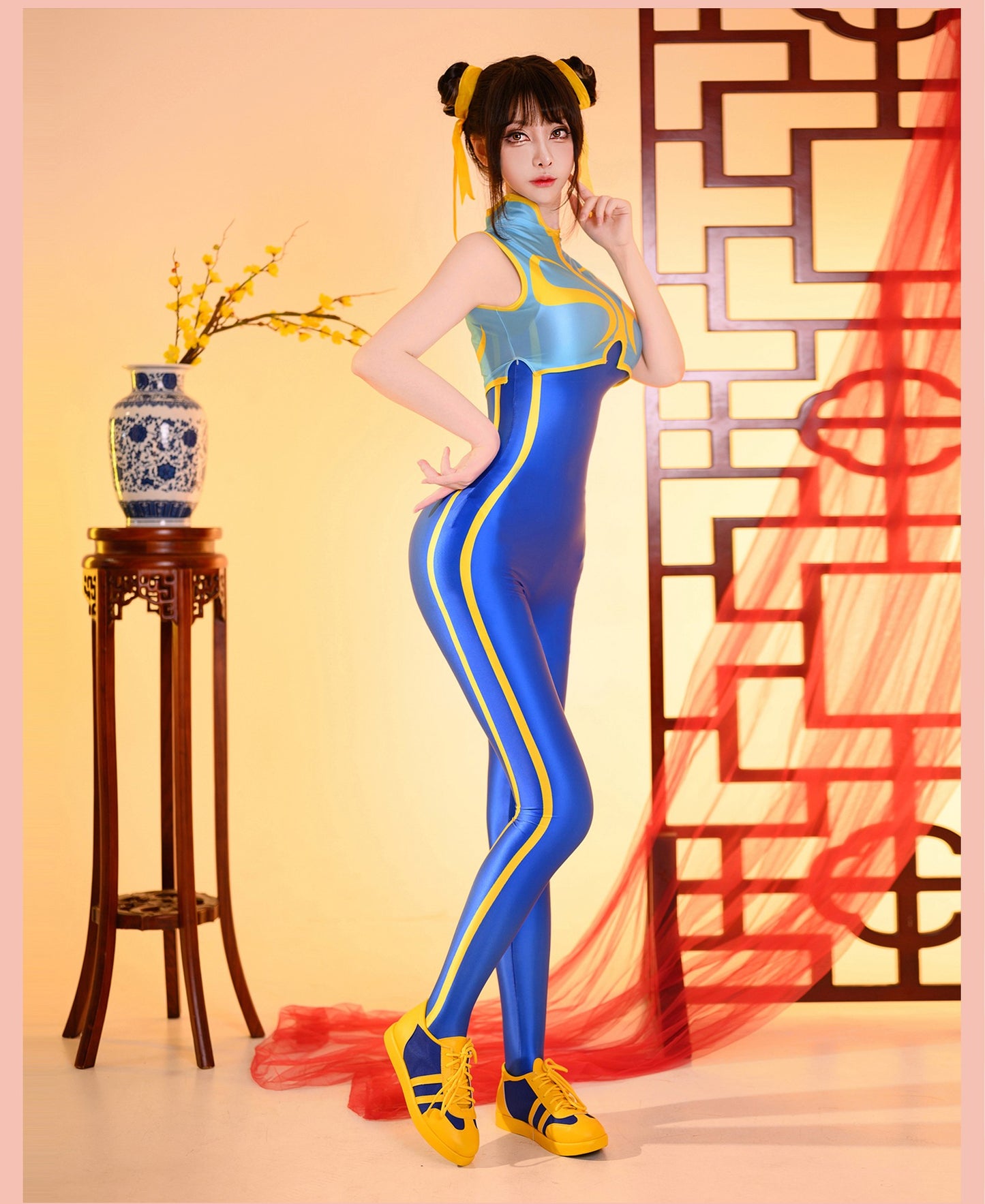 Chun Li Spandex Cosplay Costume Halloween Party Bodysuit