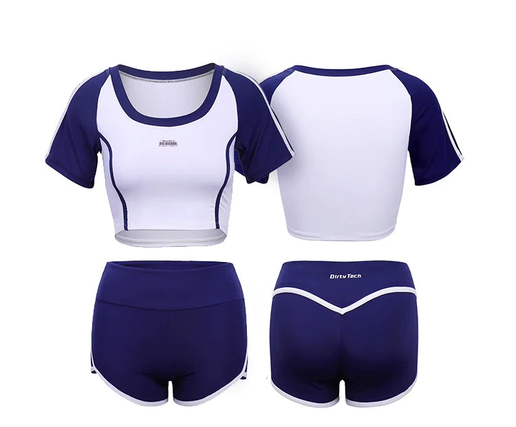 Anime Style 3-Piece Short Gymnastics Uniform Volleyball Sports Activewear