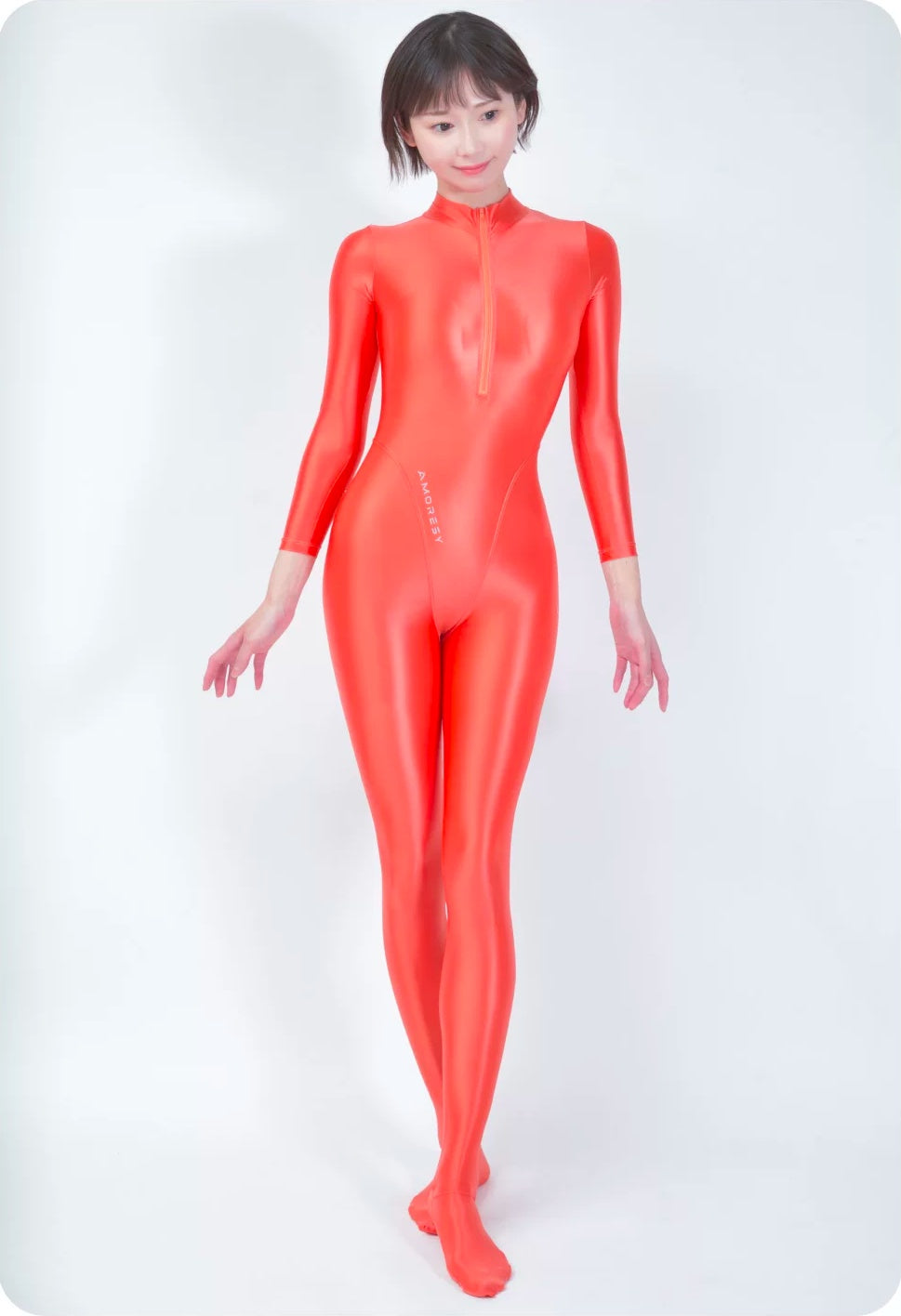 Amoresy Celestia Series Front-Zip Catsuit - Sheer