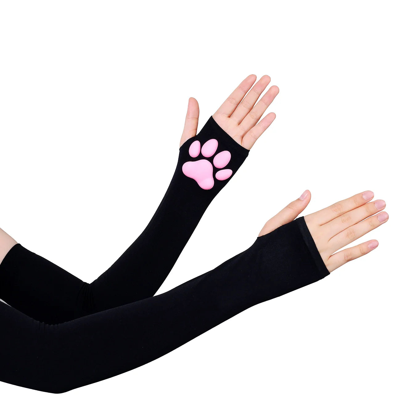 Cat Paw Sleeves with 3D Cat Paw Paddings Anime Style Velvet Cosplay Sleeves