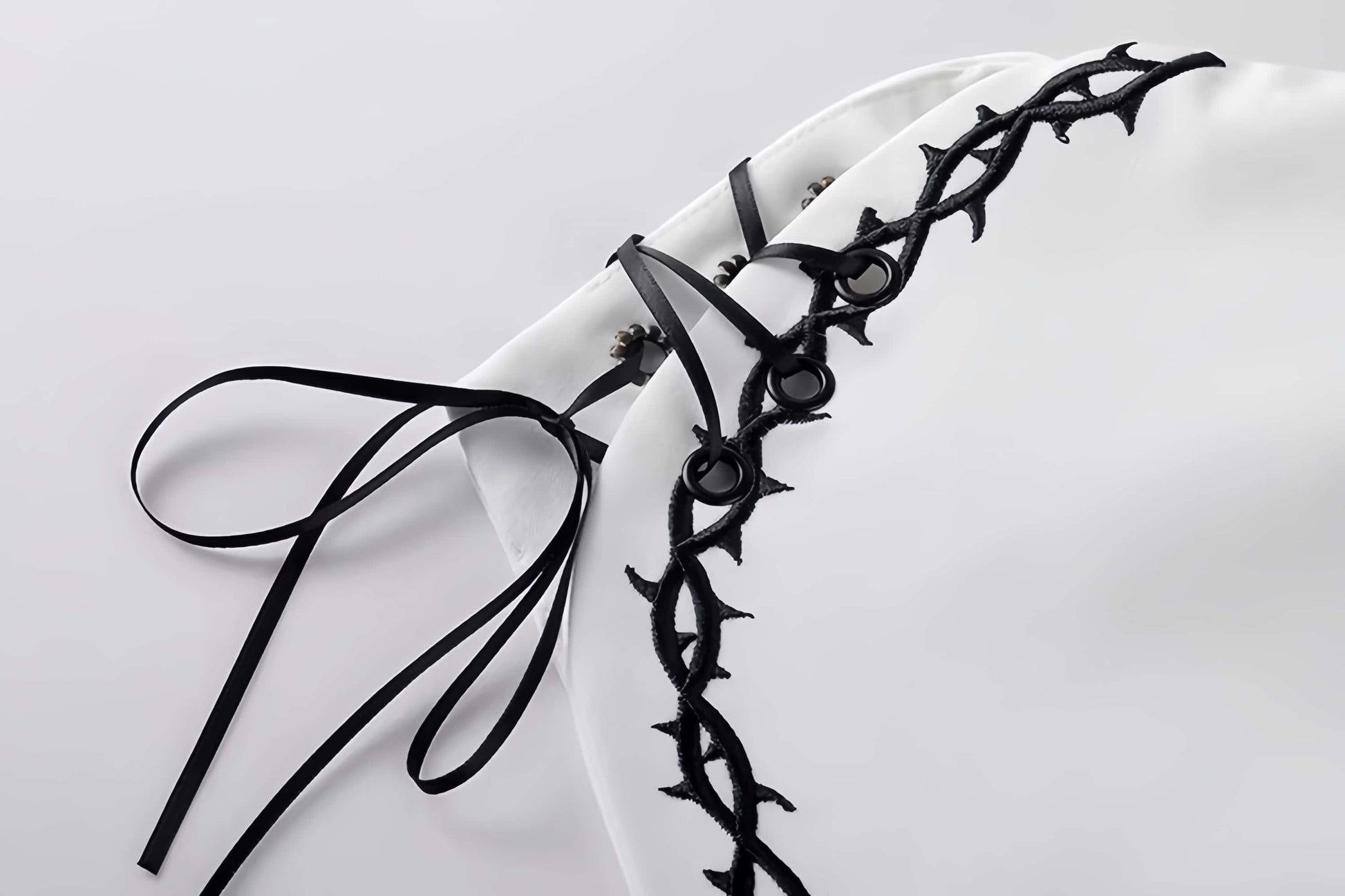 Gothic Sister Cosplay Set - High-Slit Nun Uniform with Thigh-High Stockings