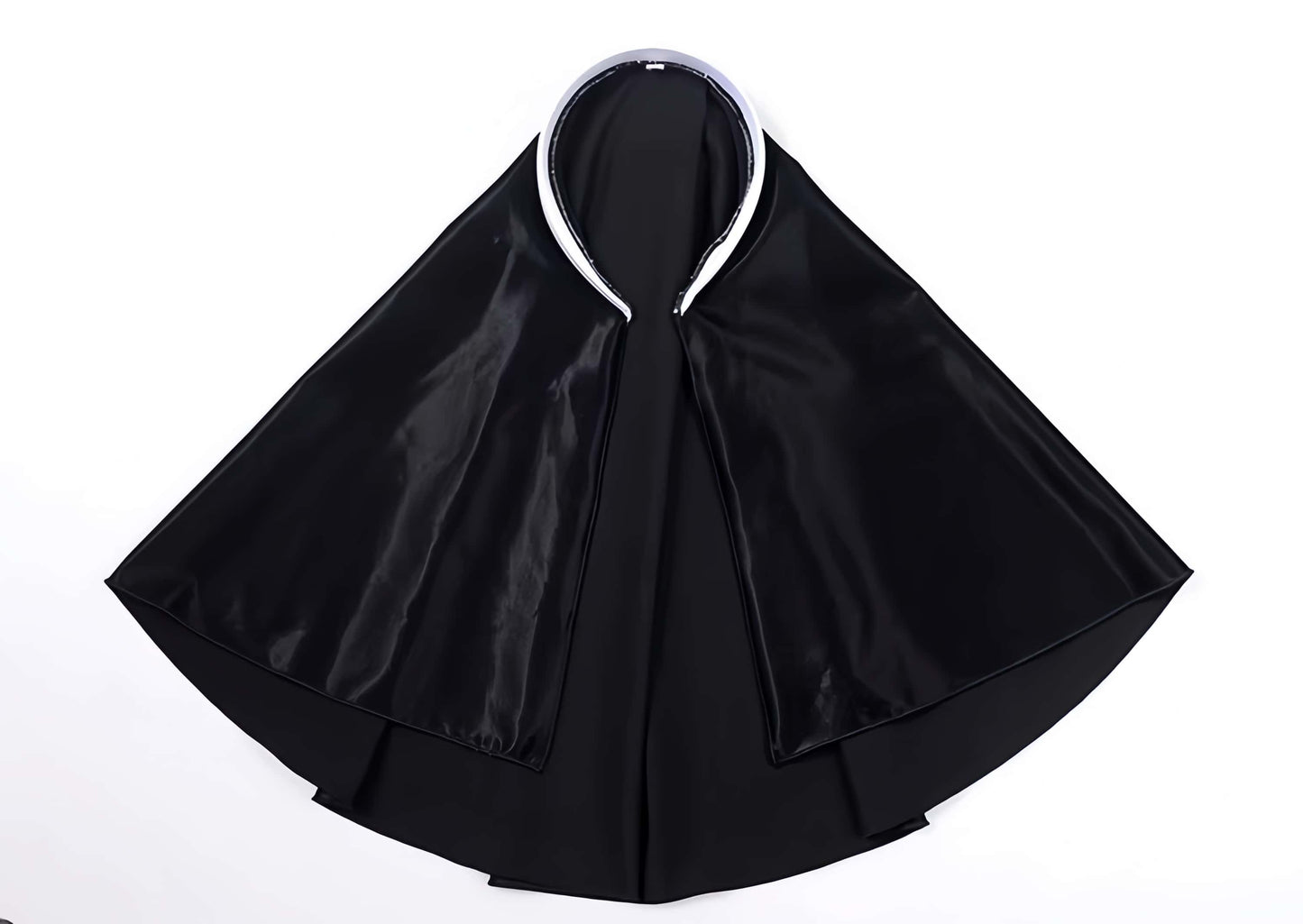 Gothic Sister Cosplay Set - High-Slit Nun Uniform with Thigh-High Stockings