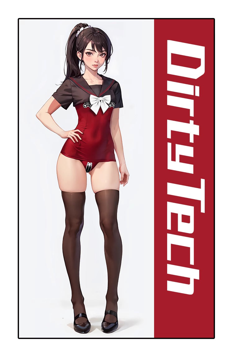 Japanese Anime Sailor Style Two-Piece Uniform Swimsuit Set with Bandage Design