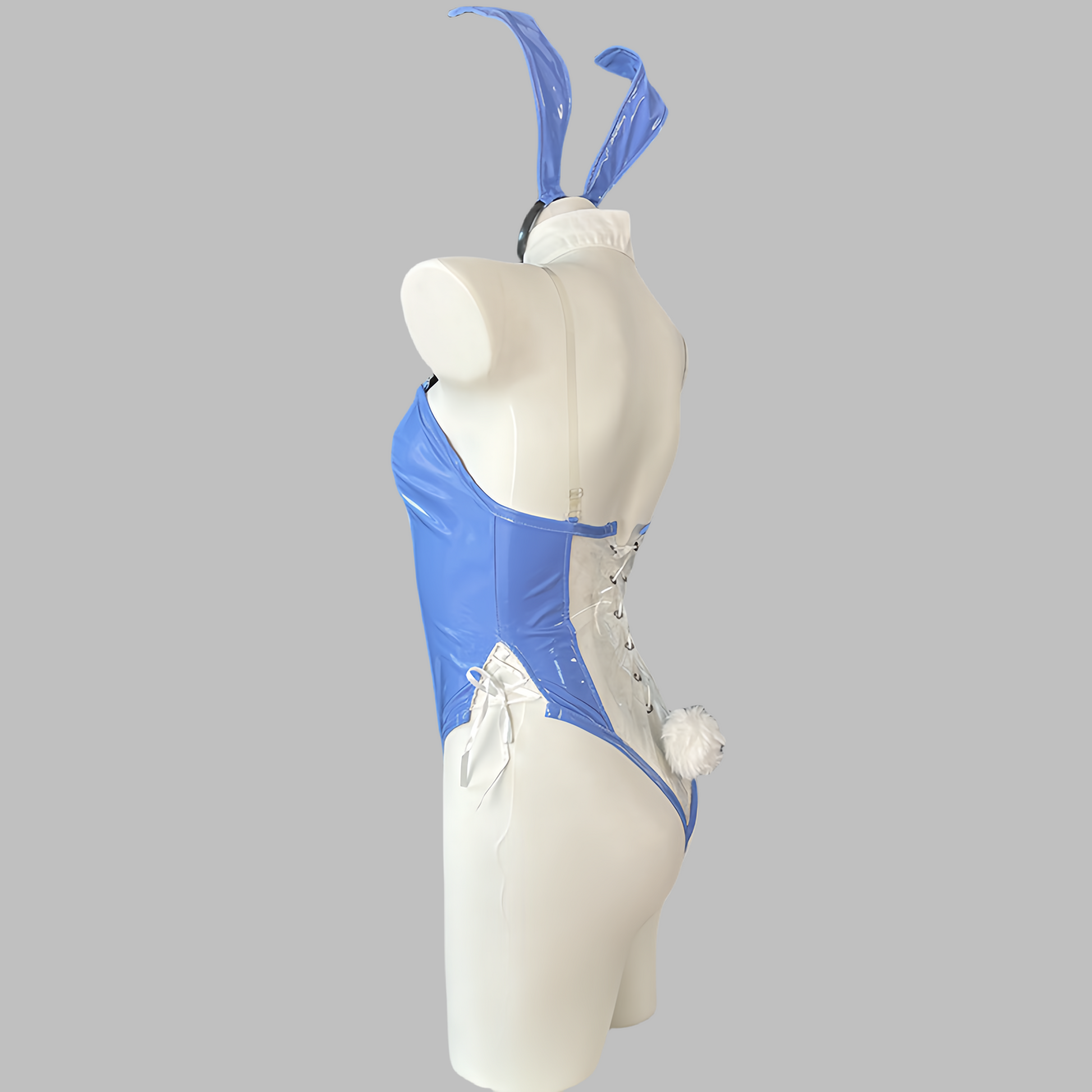 Bunny Girl PU Leather Cosplay Bodysuit Costume Lingerie