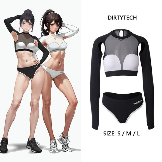 Anime Style The Beluga Whale Long-sleeved Sports Suit Gymnastics Suit Sexy Active Wear