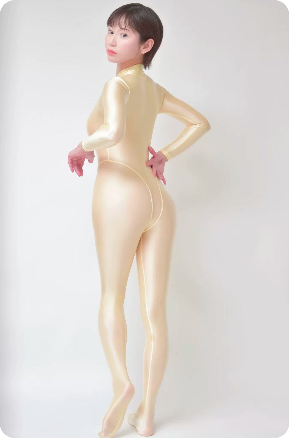 Amoresy Celestia Series Front-Zip Catsuit - Sheer