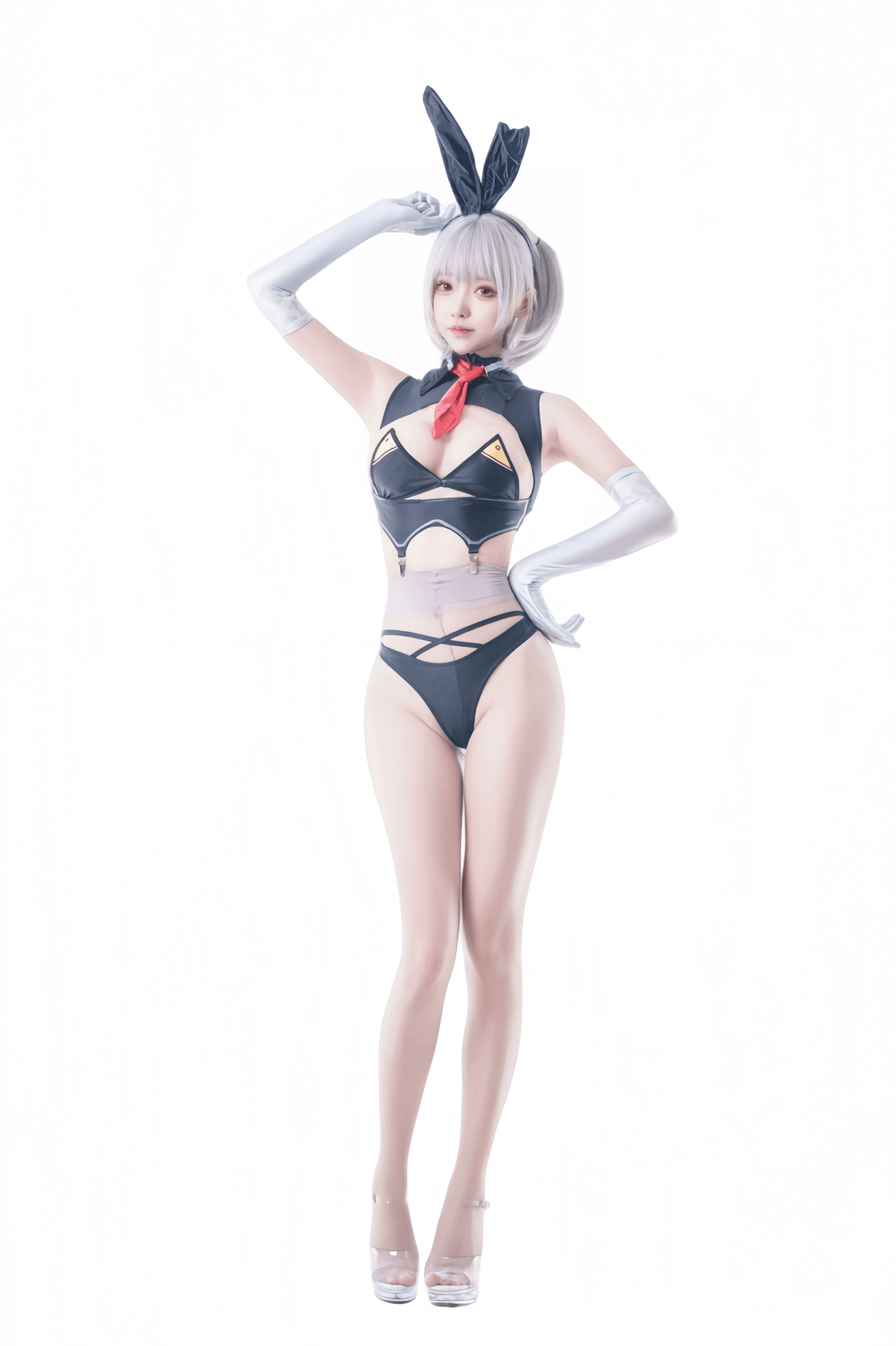 Cyberpunk Bunny Girl Cosplay Costume Set – Futuristic High-Stretch Bikini & Accessories