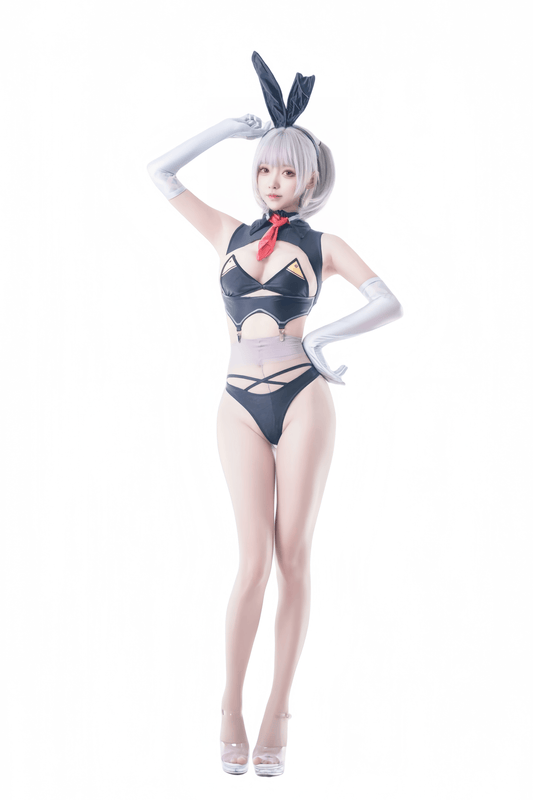 Cyberpunk Bunny Girl Cosplay Costume Set – Futuristic High-Stretch Bikini & Accessories