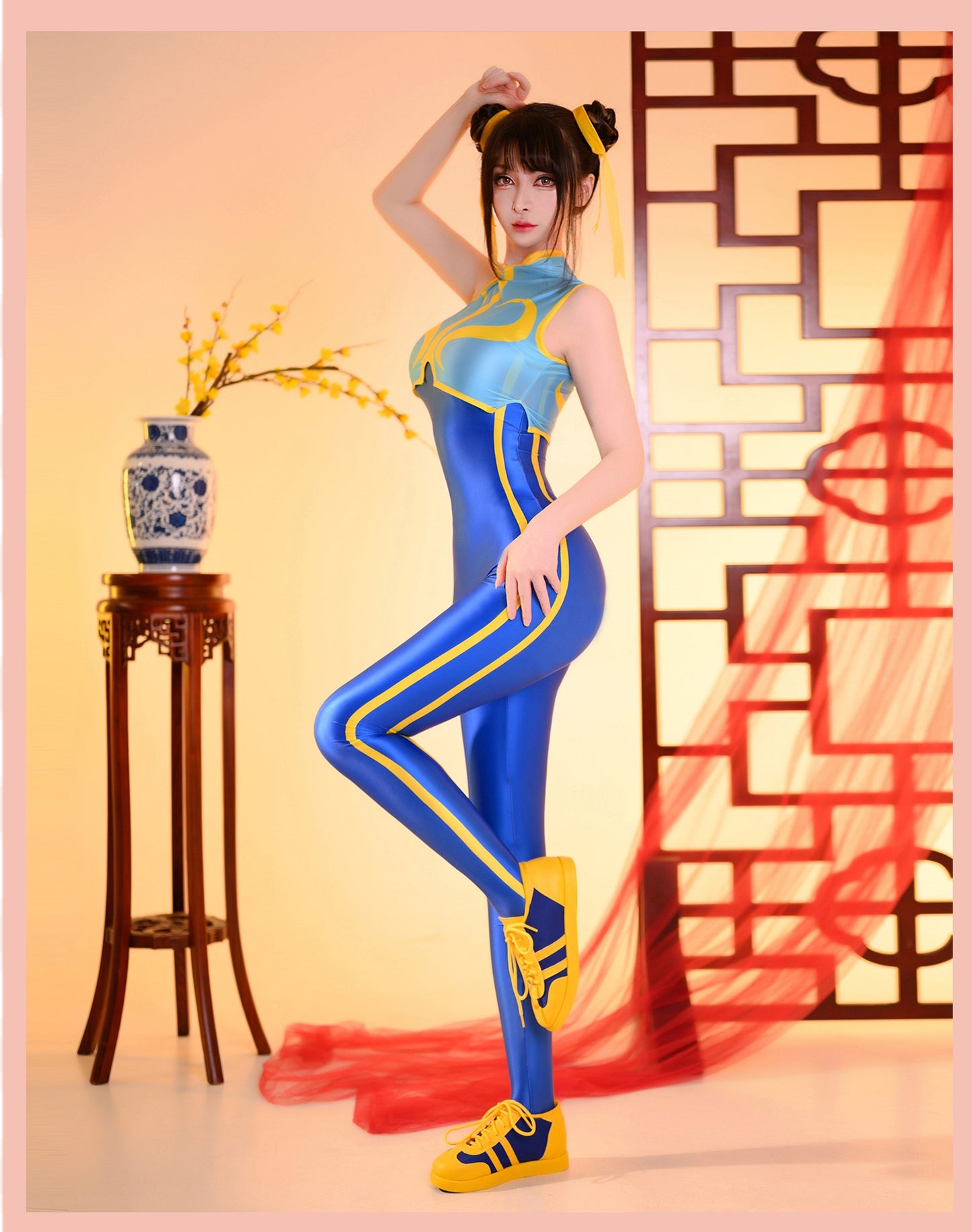 Chun Li Spandex Cosplay Costume Halloween Party Bodysuit