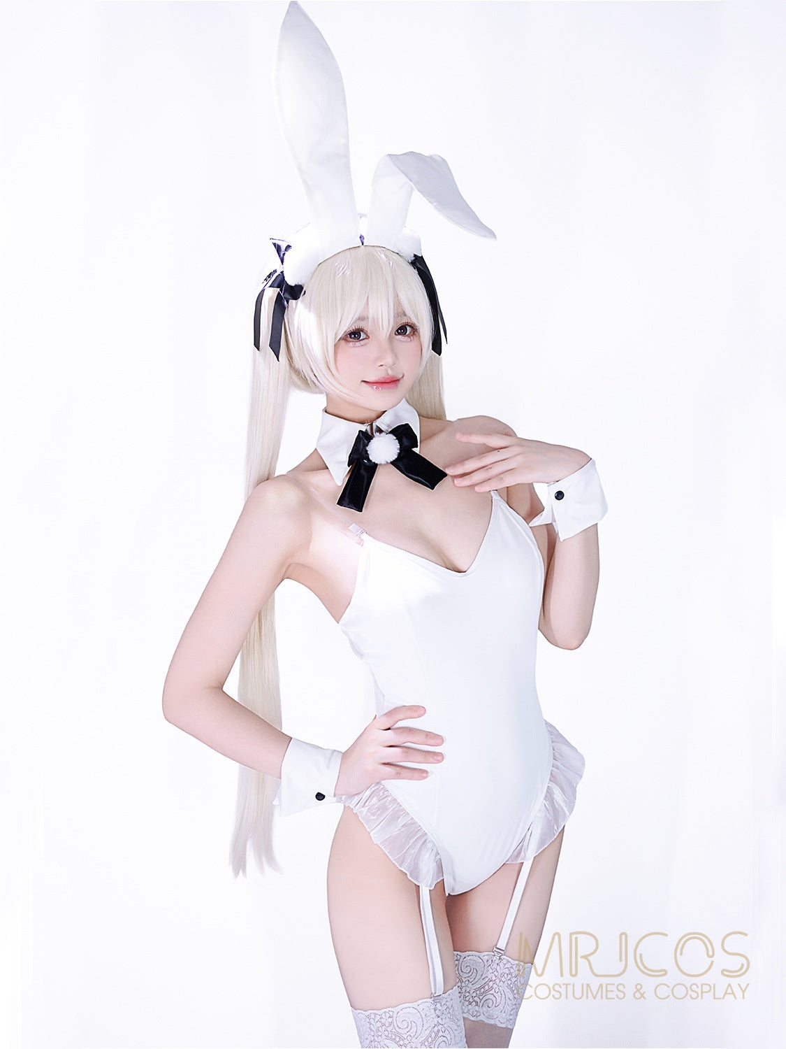 Deluxe PU Leather Bunny Cosplay Bodysuit Set
