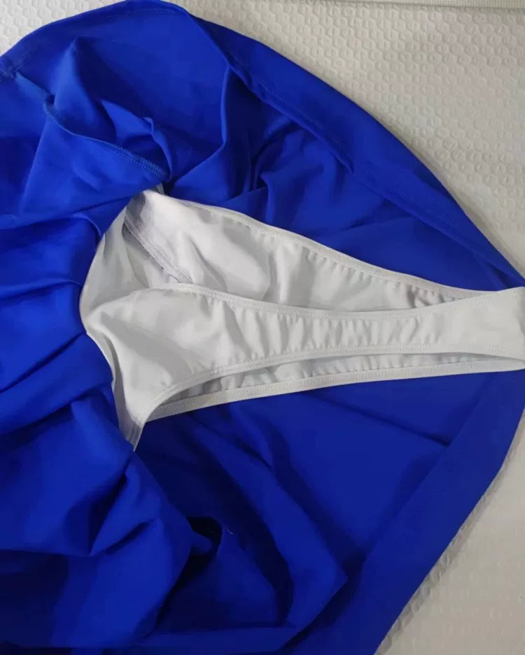 Sailor Scout Cosplay One-Piece Swimsuit with Skirt & Thong Bottom
