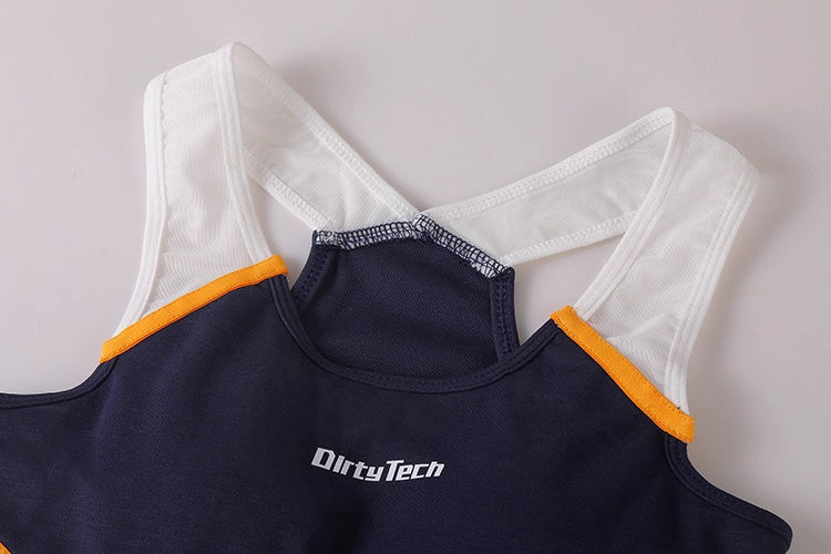Anime Style Boxing Running Sexy Sports Activewear Set Hollow Tank Top with Shorts