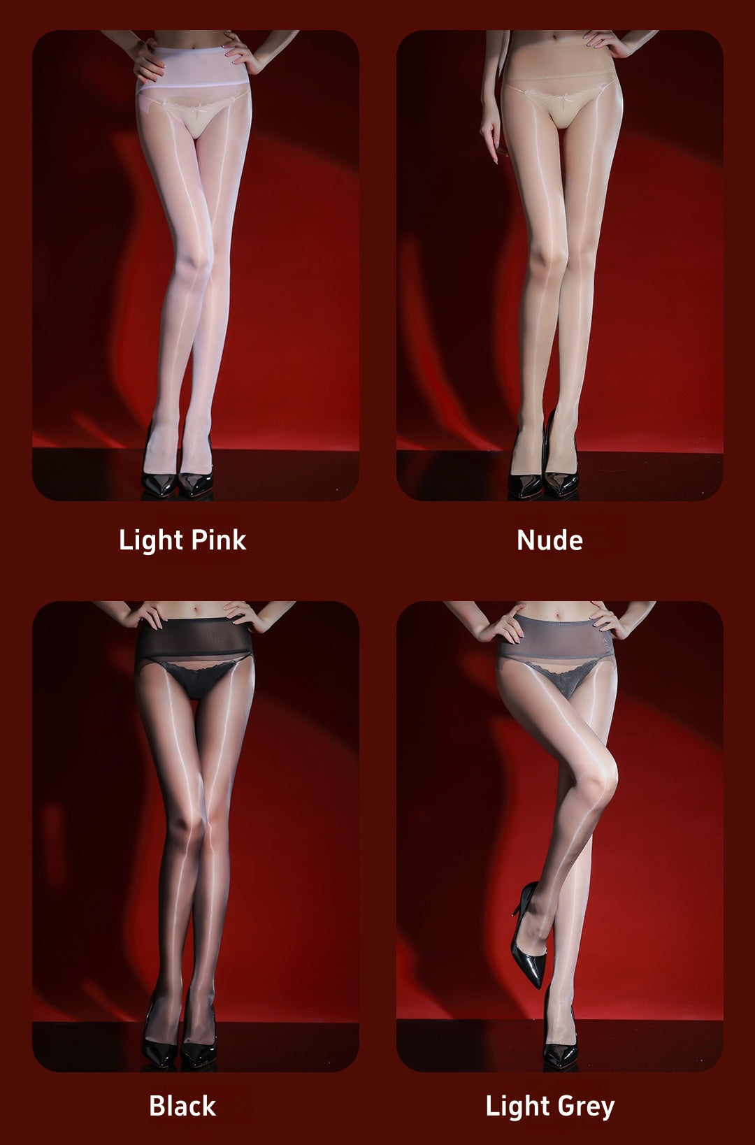 Luxurious 5D Ultra Glossy Seamless Sheer Waist Pantyhose